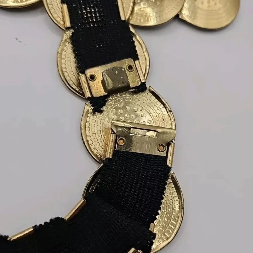 70s Gold Metal Belt Disco Stretch Coin  31